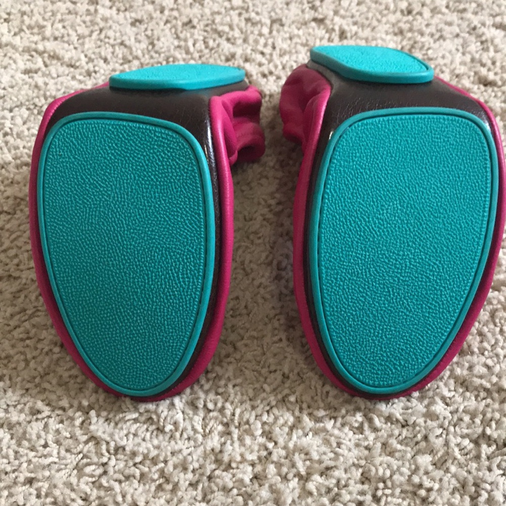 🐬TIEKS Fuchsia Blue Foldable Ballet Flats with Rounded Toe - Picture 3 of 13